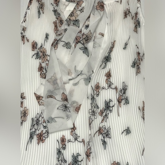 1.STATE FLORAL-PRINT PLEATED HALTER TOP SLEEVELESS COLLARLESS CREAM COLOR SIZE M - Picture 8 of 14